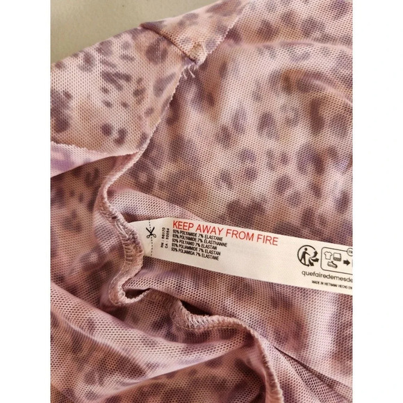 NWT By Anthropologie Sheer Mesh Dress Size L Pink Combo - Picture 10 of 11